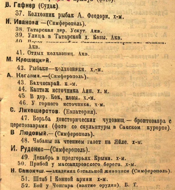 Каталог выставки 'Искусство Советского Крыма'. 1934 год