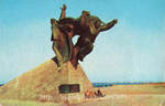 Памятник на месте гибели тральщика Т-405 'Взрыватель'. С открытки 1976 г.